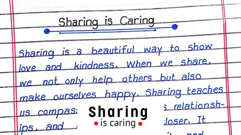 Sharing And Caring Essay