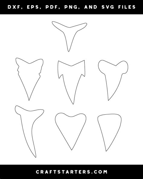 Shark Teeth Template To Cut Out