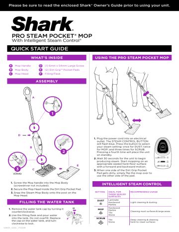 Full Download Shark Steam Mop User Manual 