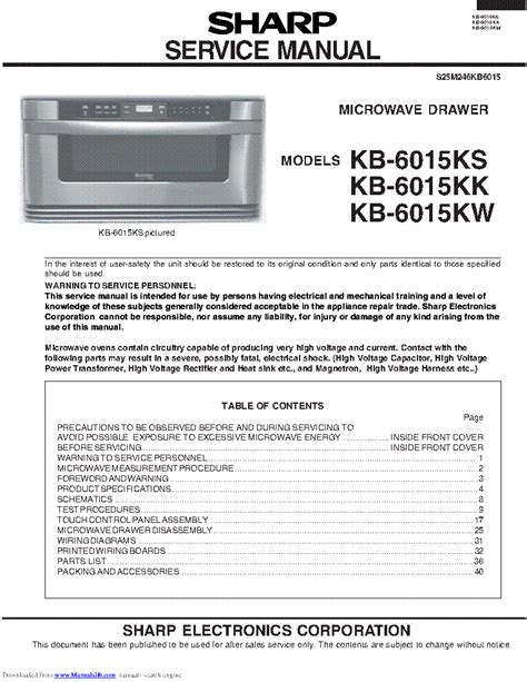 Sharp Kb6015ks Manual