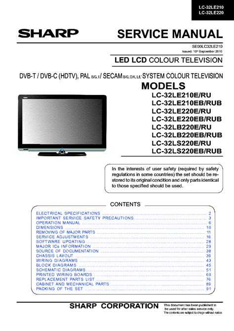 Sharp Led Tv Service Manual Marsesurftales Wordpress