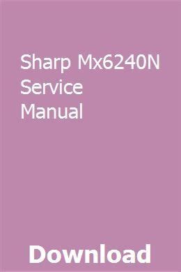 Sharp Mx6240n Service Manual