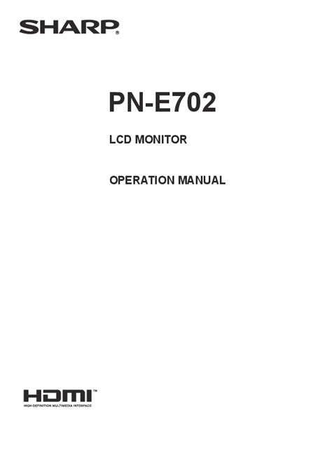 Sharp Pne702 Manual