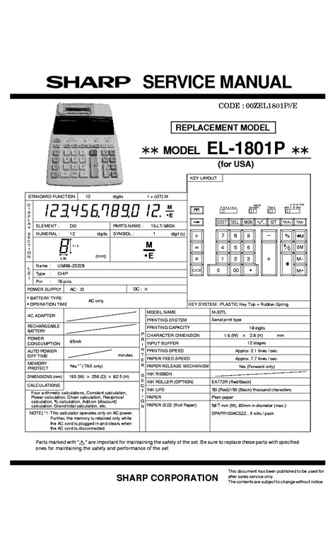 Download Sharp El 1197P User Guide 