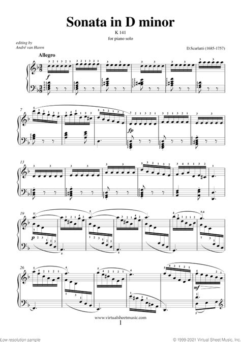 Full Download Sheet Music 10 Scarlatti Sonatas Piano Solo Free Scores 