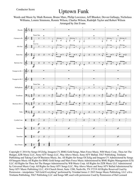 Download Sheet Music Uptown Funk Marching Band 