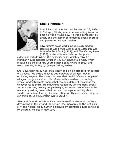 shel silverstein biography summary examples