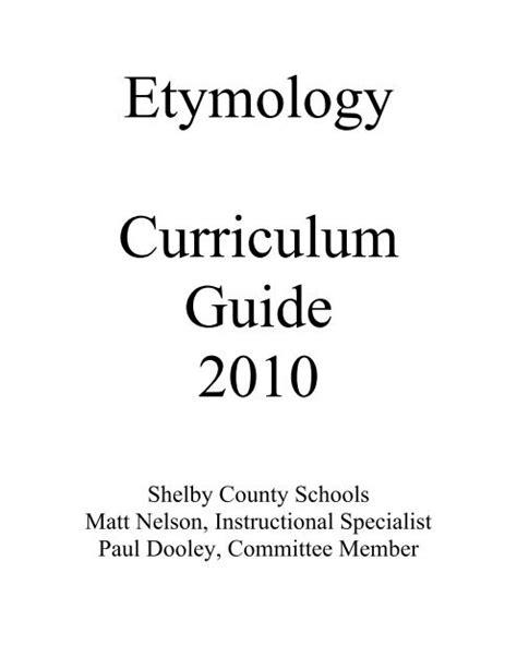 Download Shelby County Schools Curriculum Guide 