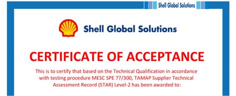 Shell Oil Tamap Approved