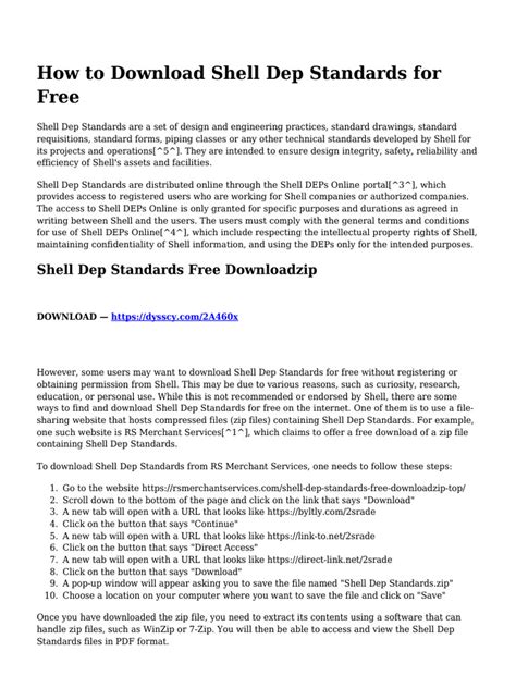 Read Online Shell Dep Engineering Standards 
