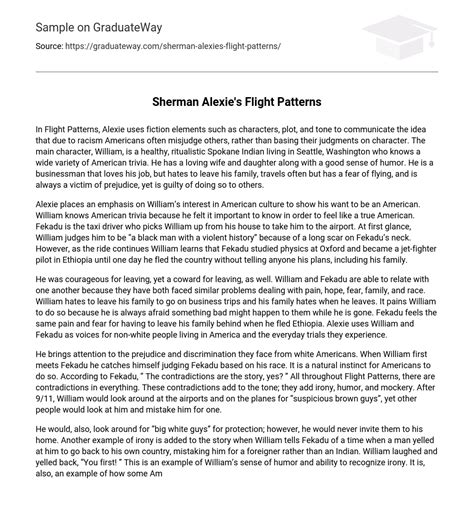 Sherman Alexie Flight Patterns