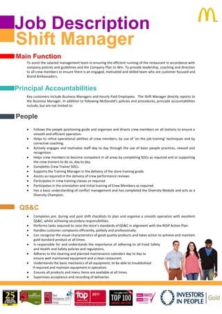 shift manager development programme mcdonalds