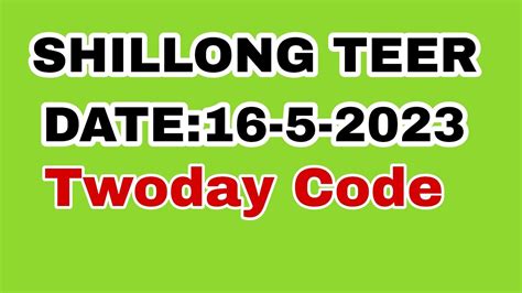 Shillong Teer Code