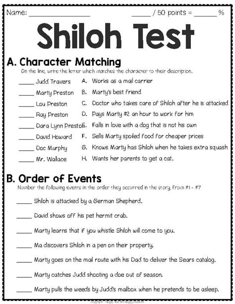 Shiloh Test Questions