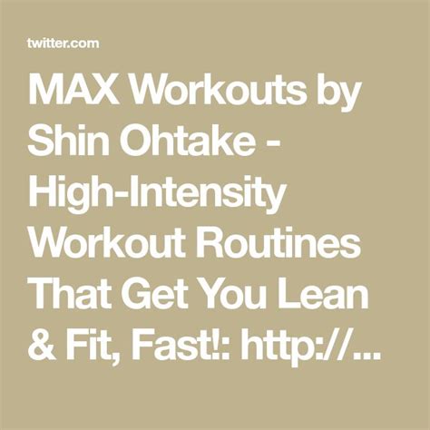 shin ohtake max workout