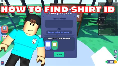 This is how you get shirt id - Roblox Starving artist 