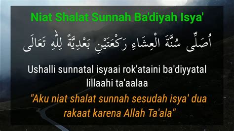 sholat badiyah isya