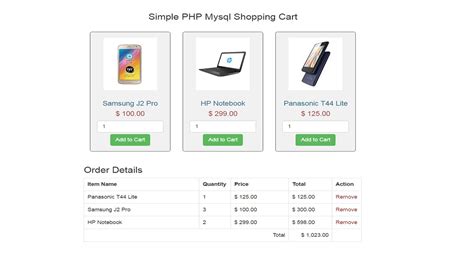 Shopping Cart Php Source Code