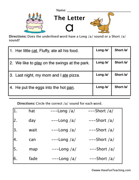 Short A And Long A Worksheets Cvc And Short A Long A Worksheet - Short A Long A Worksheet