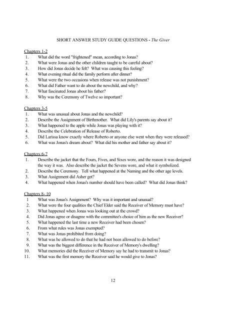 Short Answer Study Guide Questions The Crucible