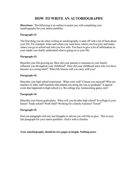 short autobiography example essays