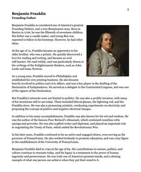 short benjamin franklin biography