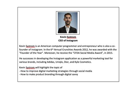 short biography example for conference