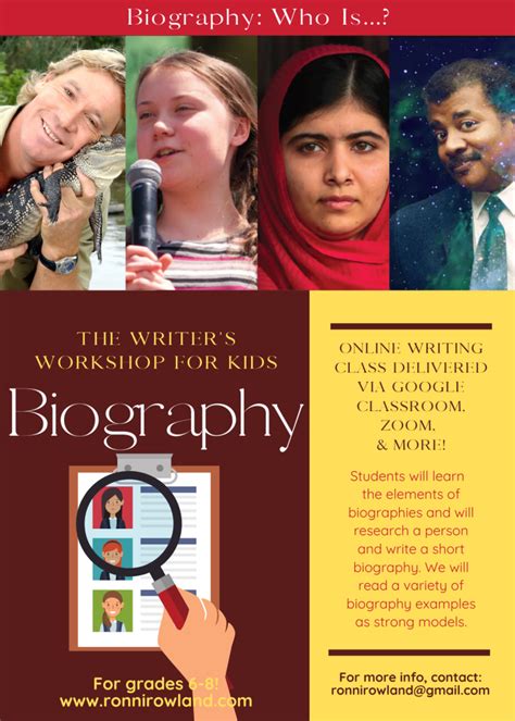 short biography for middle school