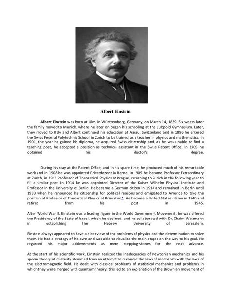 short biography of einstein