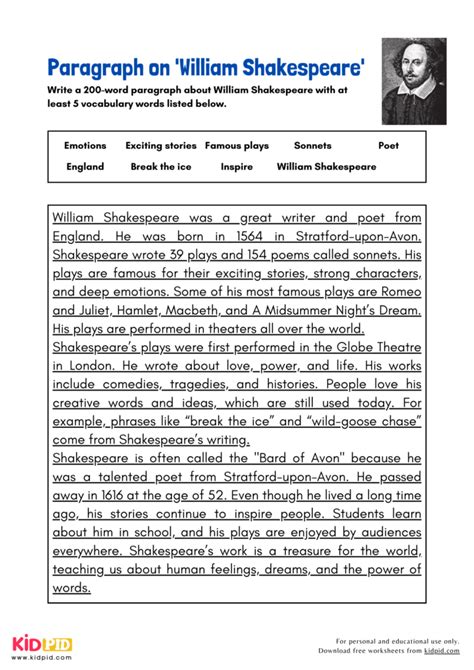 short biography of william shakespeare in 200 words