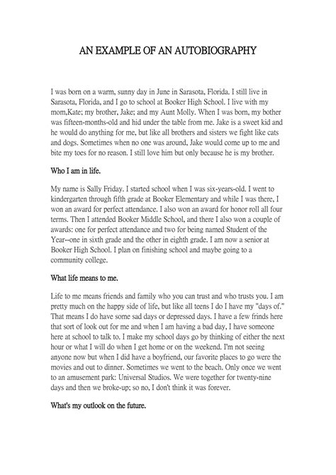 short biography one page writing assignments