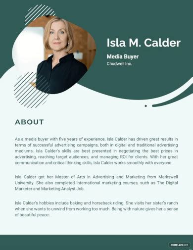 short creative bio examples