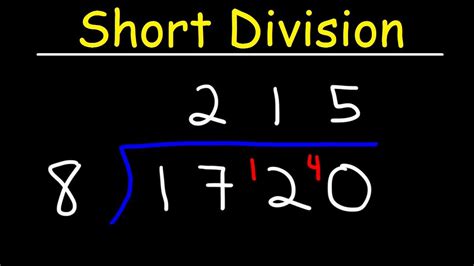 Short Division A Fast Method Youtube Quick Division - Quick Division