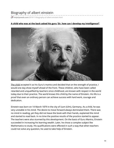 short biography of einstein