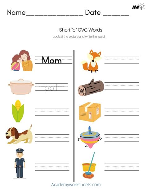 Short O Phonics Worksheets Cvc Words Academy Worksheets Short O Worksheet - Short O Worksheet