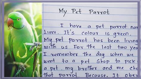 Short Paragraph On My Pet Parrot 360 Words 10 Lines On My Pet Parrot - 10 Lines On My Pet Parrot