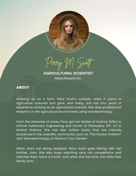 short professional bio template