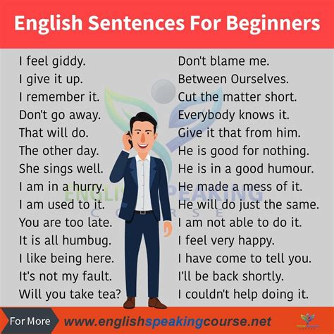 short sentences in english