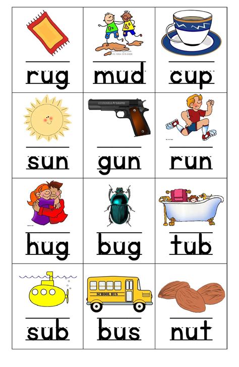 Short U Sound Words Printable Parents Short U Words Kindergarten - Short U Words Kindergarten