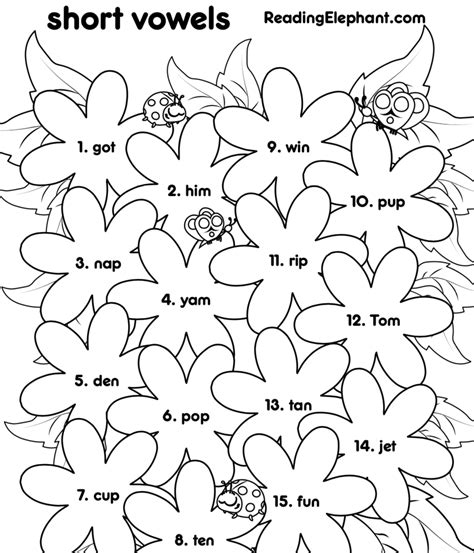 Short Vowel Worksheets For Kindergarten Flowers Pdf Reading Short Vowel Worksheets For Kindergarten - Short Vowel Worksheets For Kindergarten