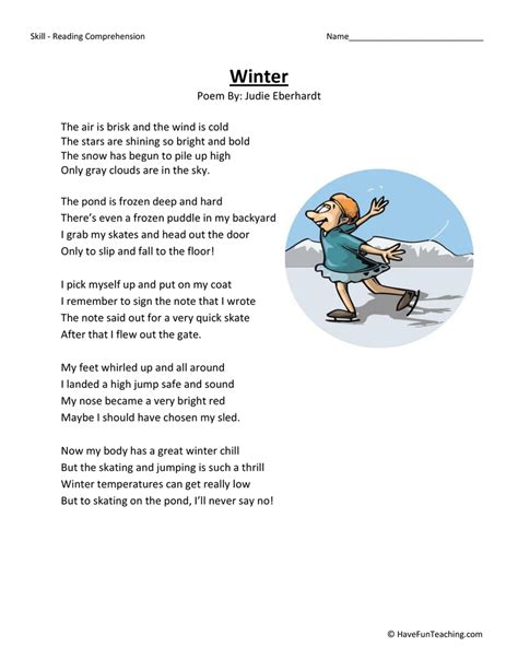 Short Winter Poems For Reading Comprehension Practice Commonlit Poems With Questions For Reading Comprehension - Poems With Questions For Reading Comprehension