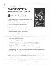 Full Download Short Answer Study Guide Frankenstein 