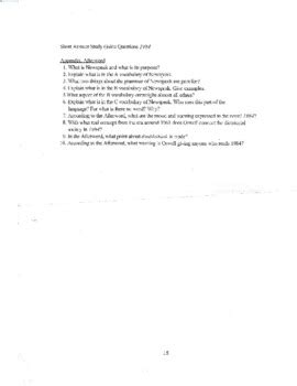 Full Download Short Answer Study Guide Questions 1984 Key 