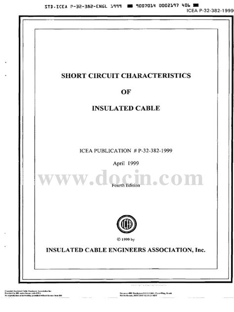 Full Download Short Circuit Characteristics Of Insulated Cables Icea 