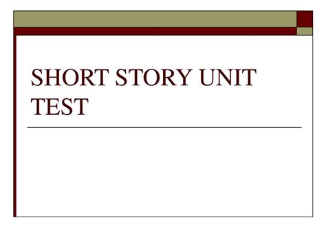 Download Short Story Unit Test 