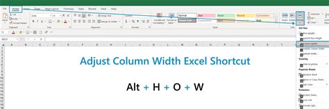 Shortcut To Adjust Width Of Columns In Excel