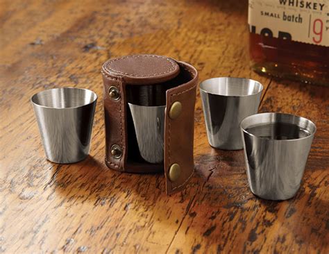 shot glasses with leather case: Search Result eBay