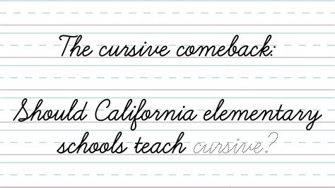 Should All Schools Teach Cursive The New York Cursive Writing In School - Cursive Writing In School