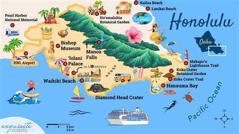 Show A Map From Honolulu To Maui By Ferry
