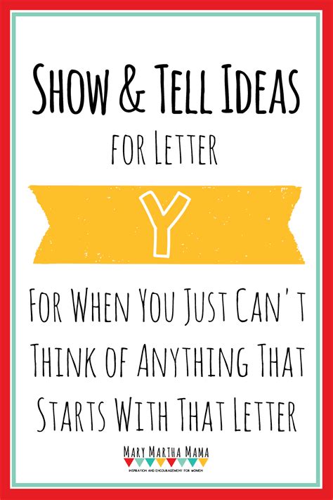 Show And Tell Letter Y 50 Ideas Mary Preschool Words That Start With Y - Preschool Words That Start With Y